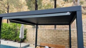Pergola Sun Shade Installation in Valencia — pergola curtain removal