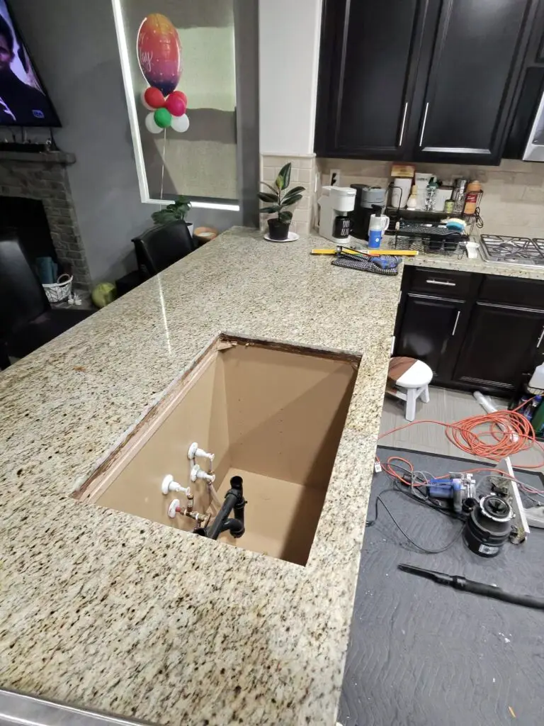 Kitchen Sink Retrofit in Valencia — kitchen sink retrofit granite countertop modification