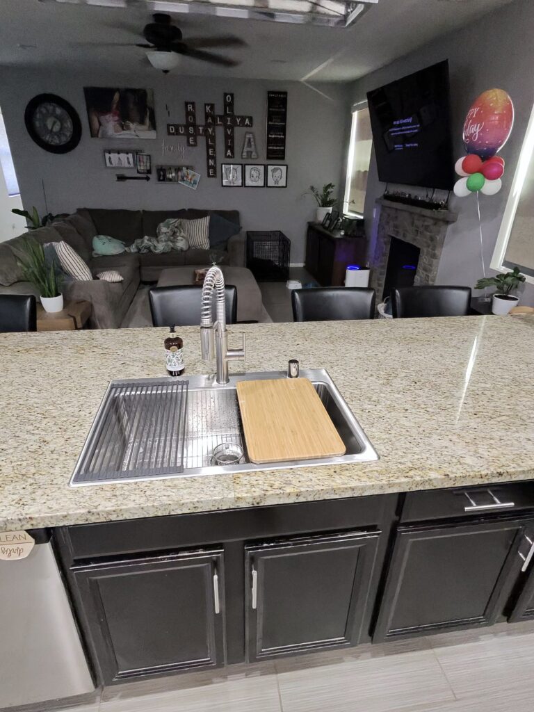 Kitchen Sink Retrofit in Valencia — granite countertop modification